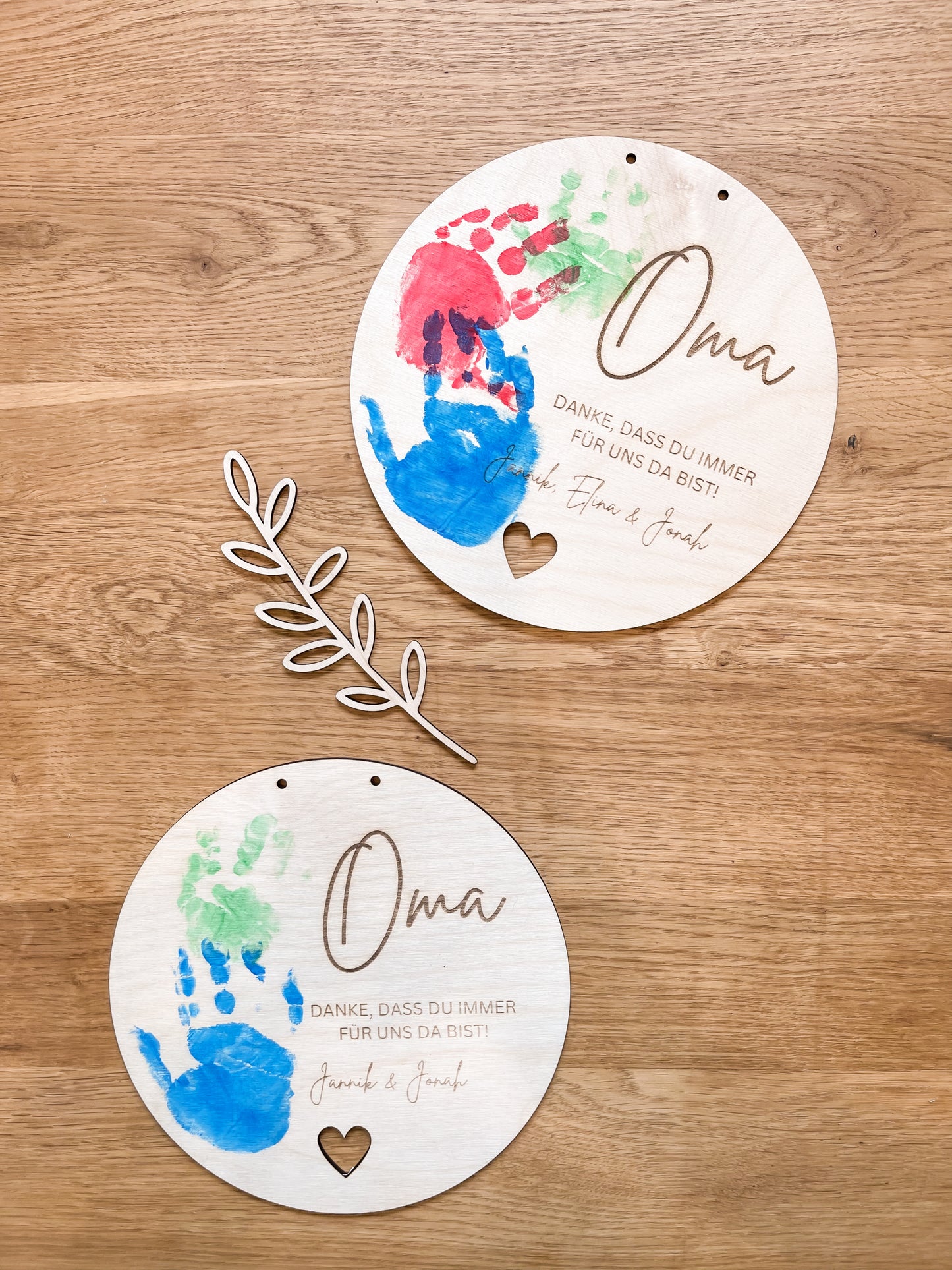 Holzschild •Danke - Handabdruck•