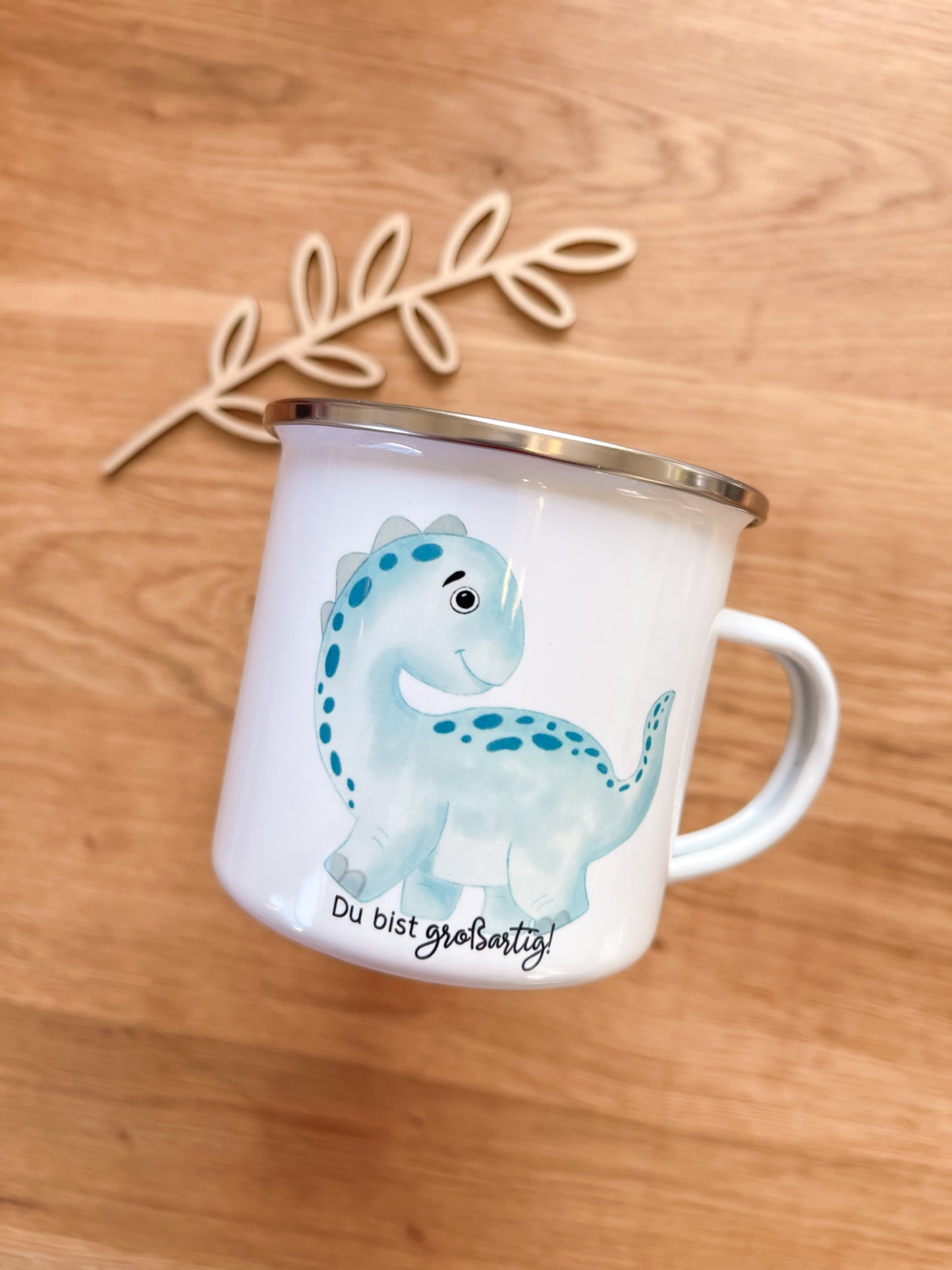 Emaille Häferl •Dino - Du bist großartig• *exklusives Design*