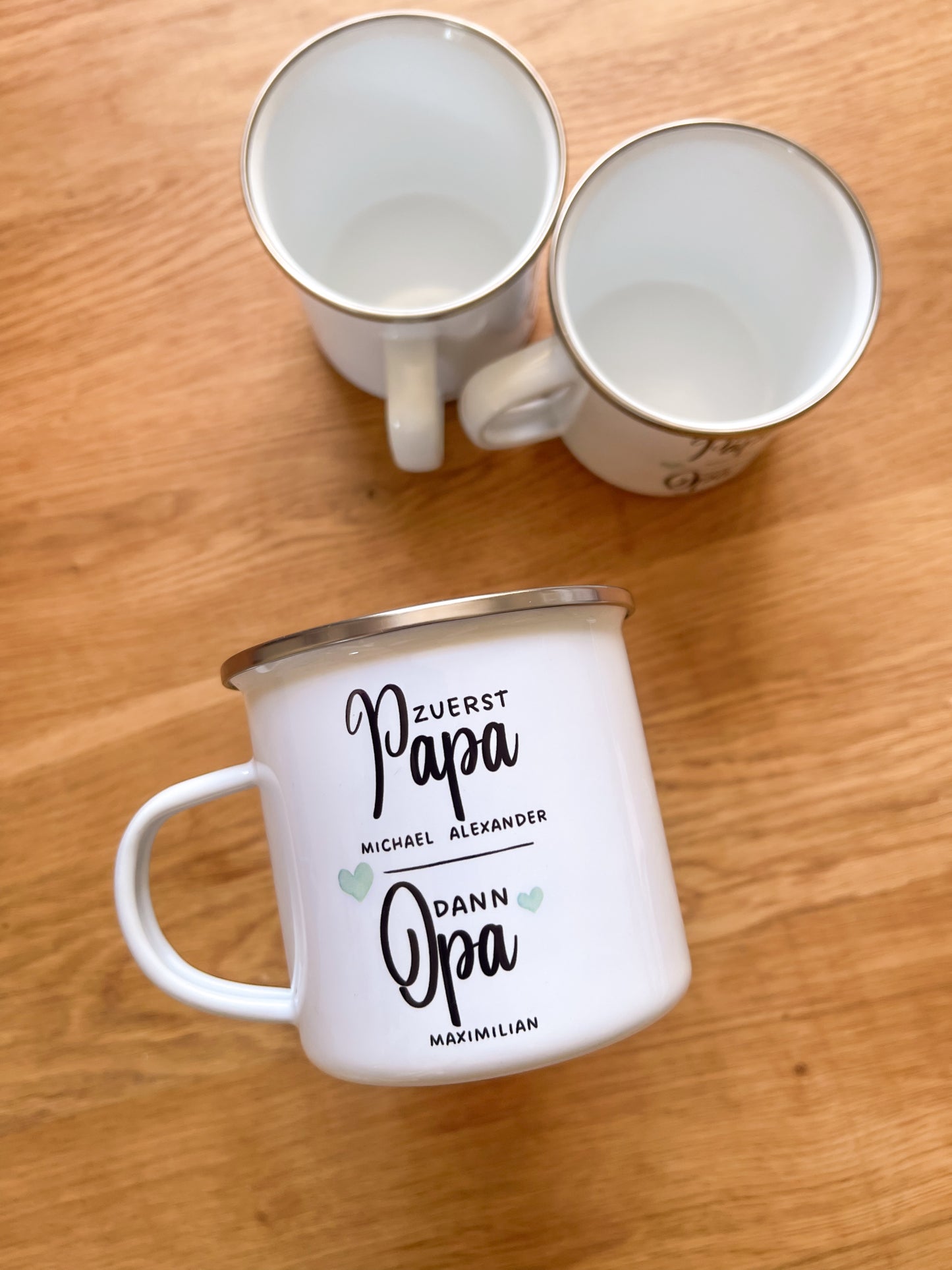 Emaille Häferl •Zuerst Papa, dann Opa•