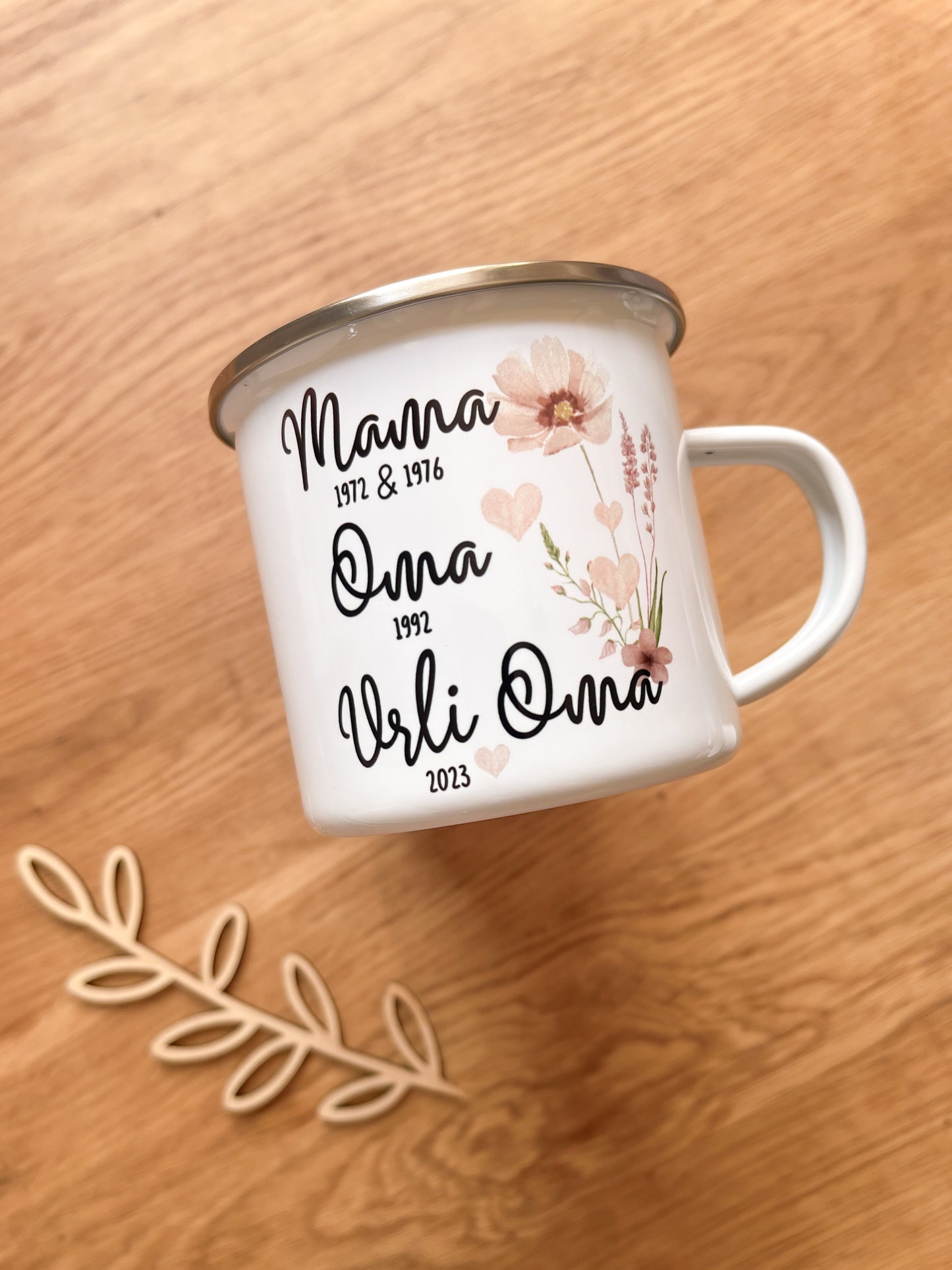 Emaille Häferl •Mama, Oma, Urli•