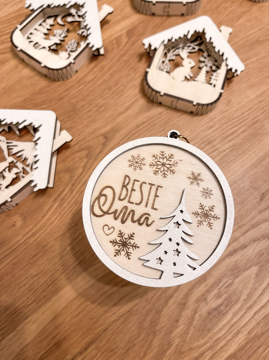 Christbaumschmuck Holz personalisiert