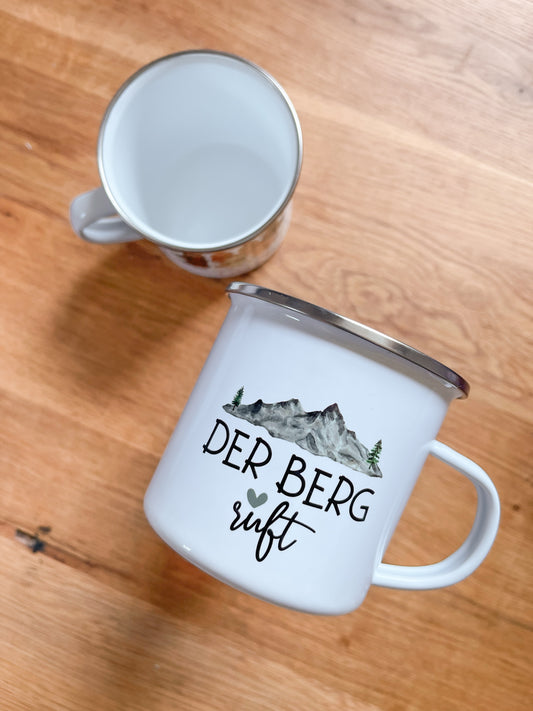 Emaille Häferl •Der Berg ruft•