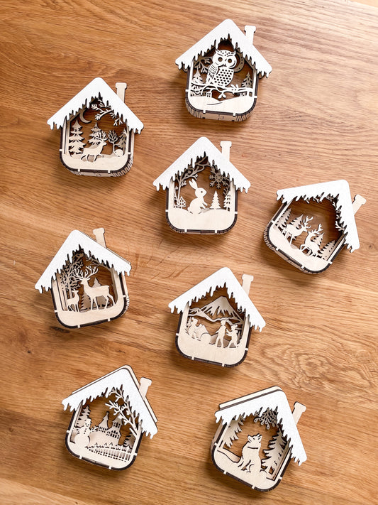 Christbaumschmuck Holz Häuser