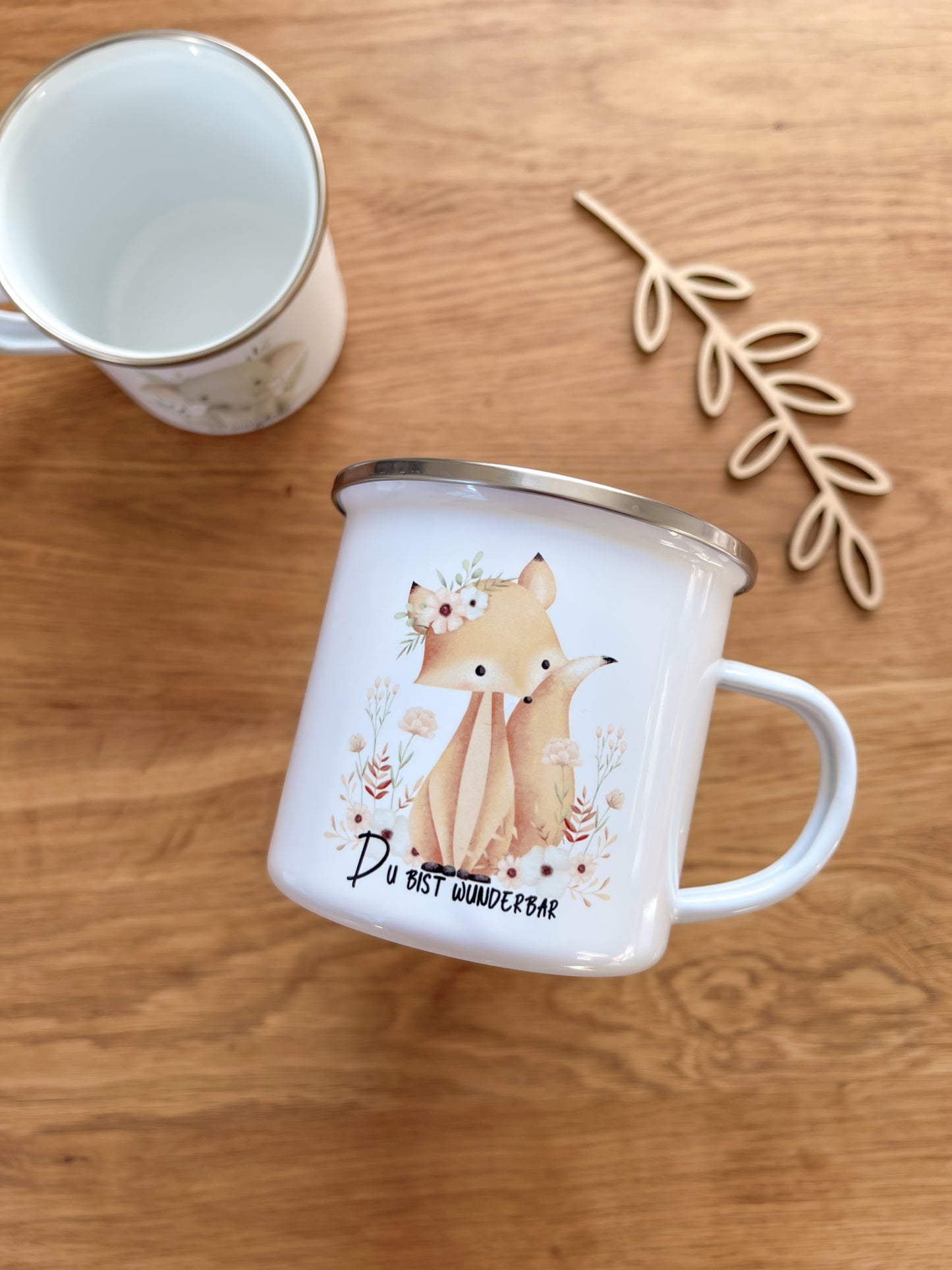Emaille Häferl •Fuchsmädchen - du bist wunderbar•