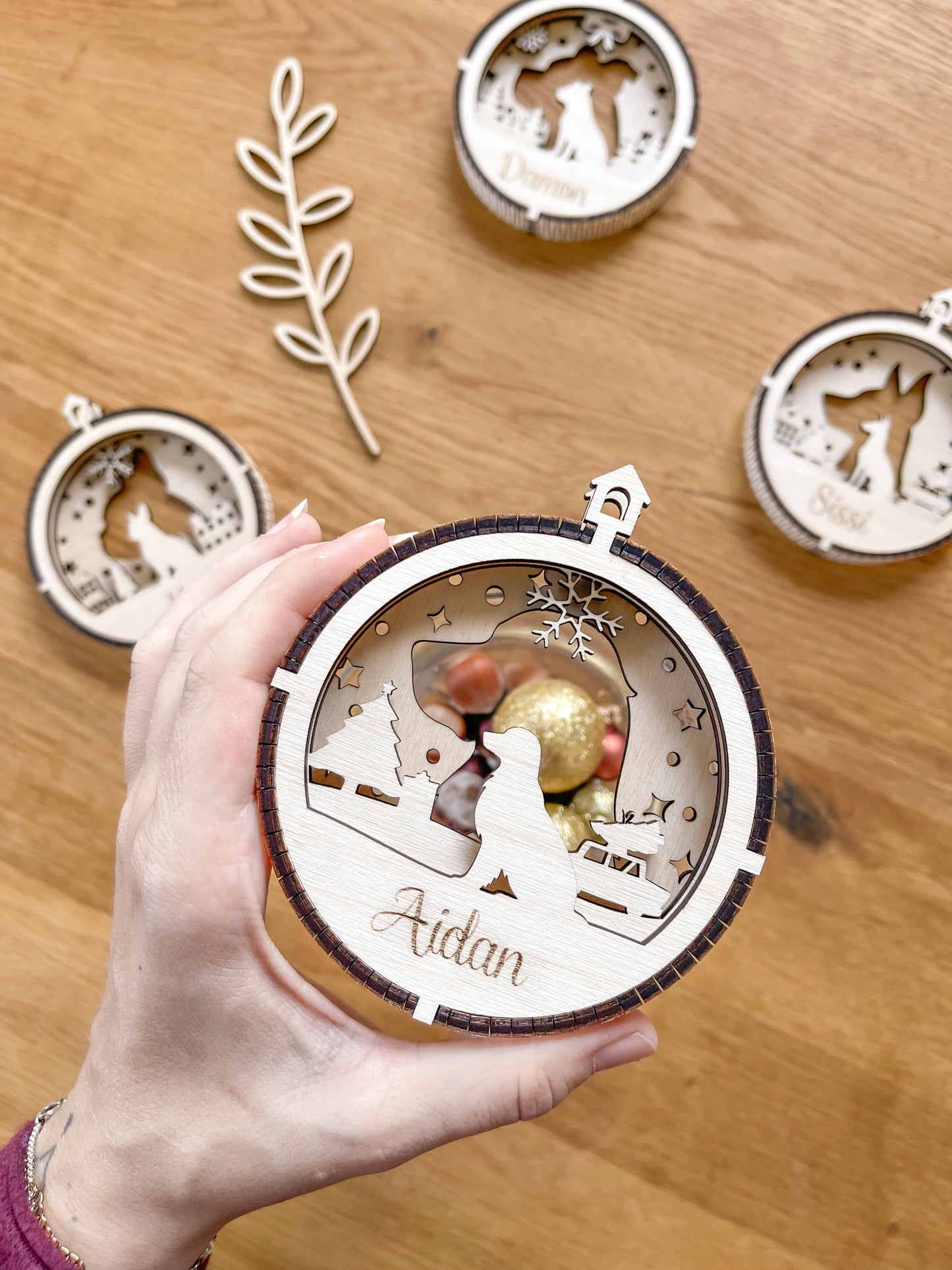 Christbaumschmuck Holz Hunde