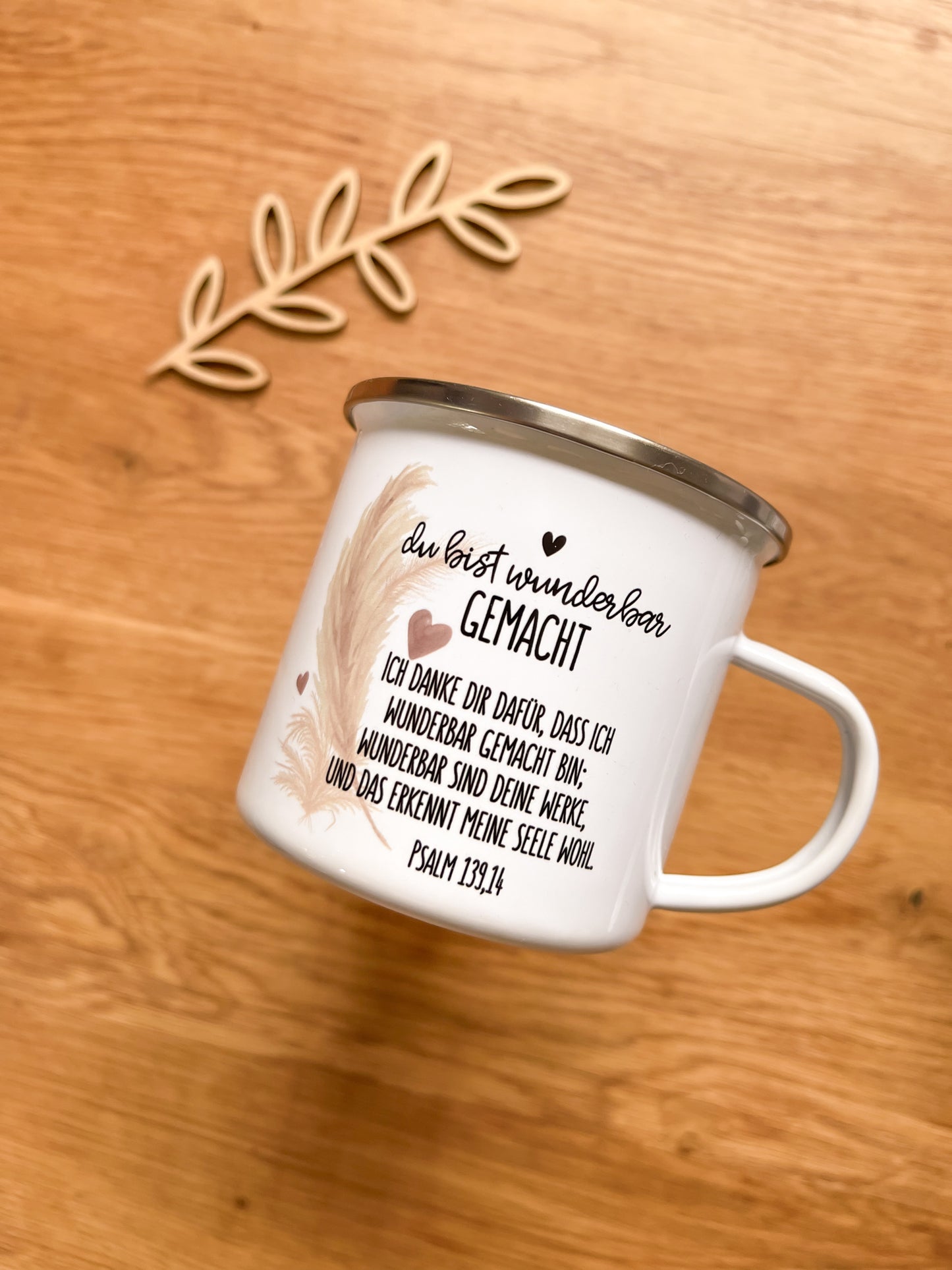 Emaille Häferl •Du bist wunderbar gemacht•