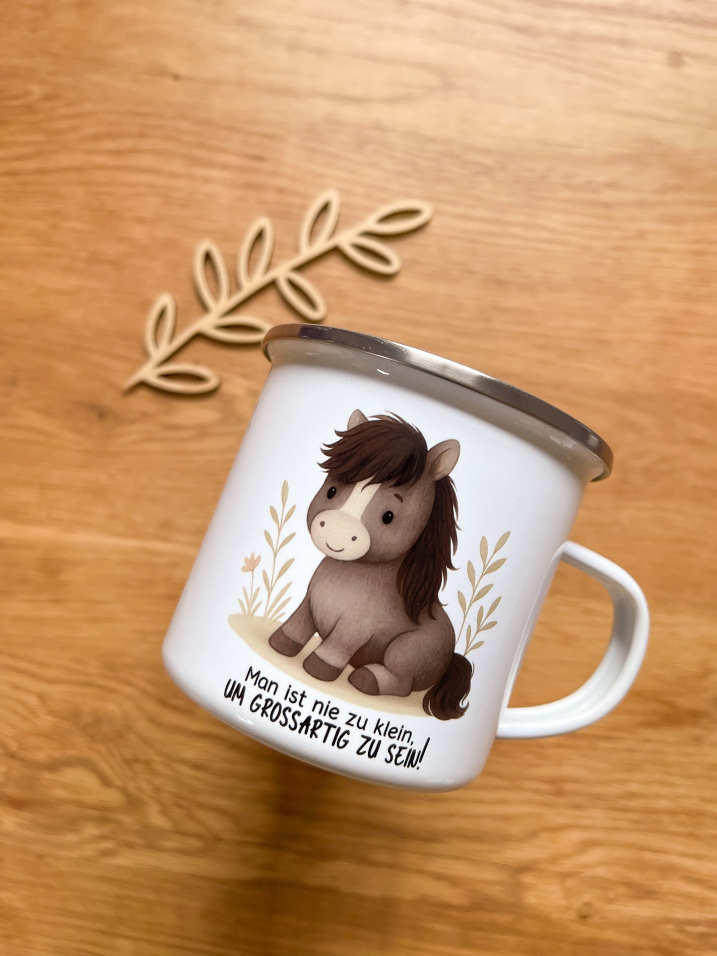 Emaille Häferl •Pony Finn - Man ist nie zu klein•