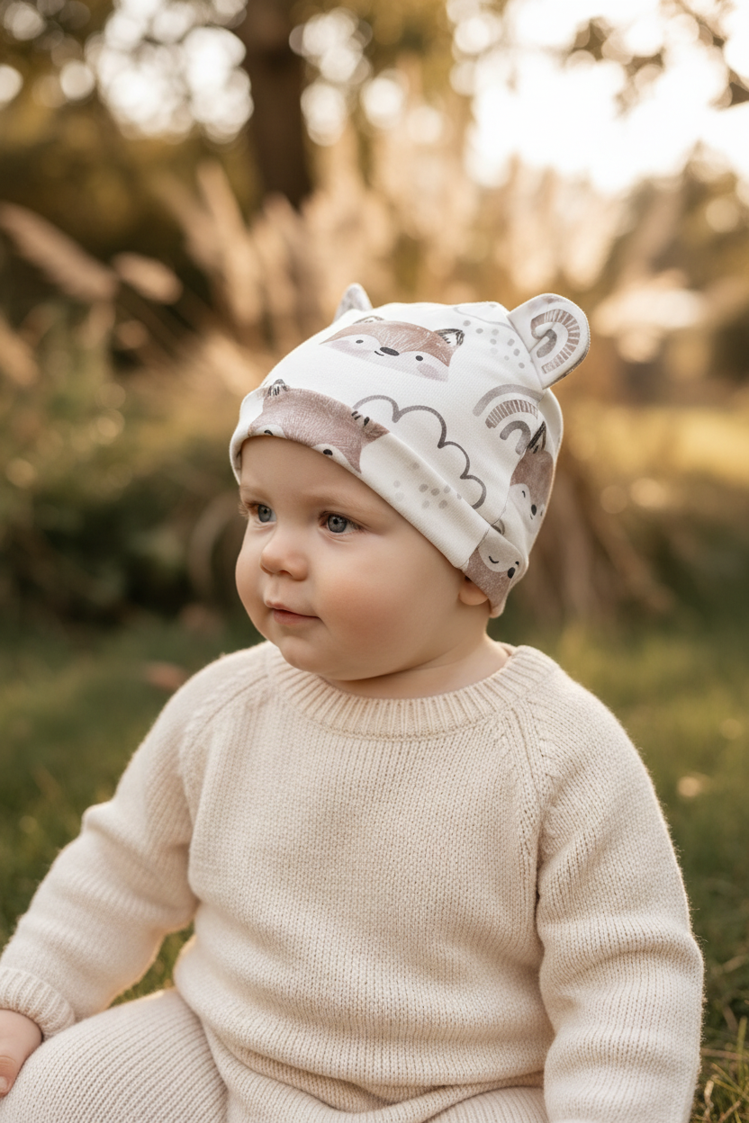 Haube/Beanie mit Ohren