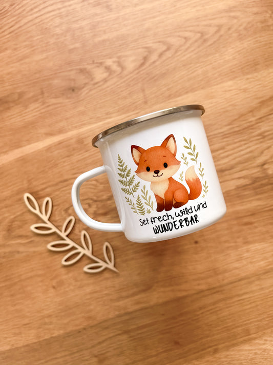 Emaille Häferl •Fuchs - Sei frech•