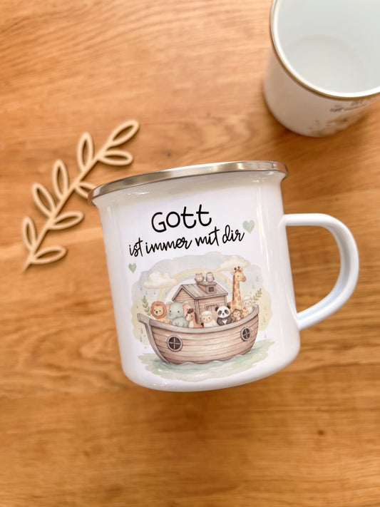 Emaille Häferl •Gott mit dir•