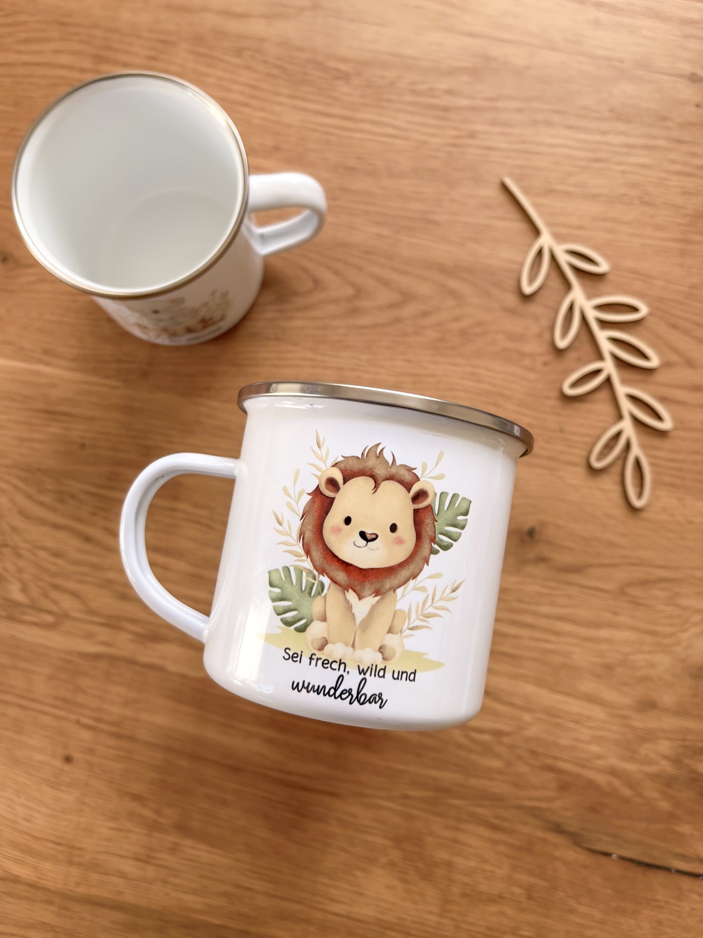 Emaille Häferl •Löwe - sei frech, wild & wunderbar•
