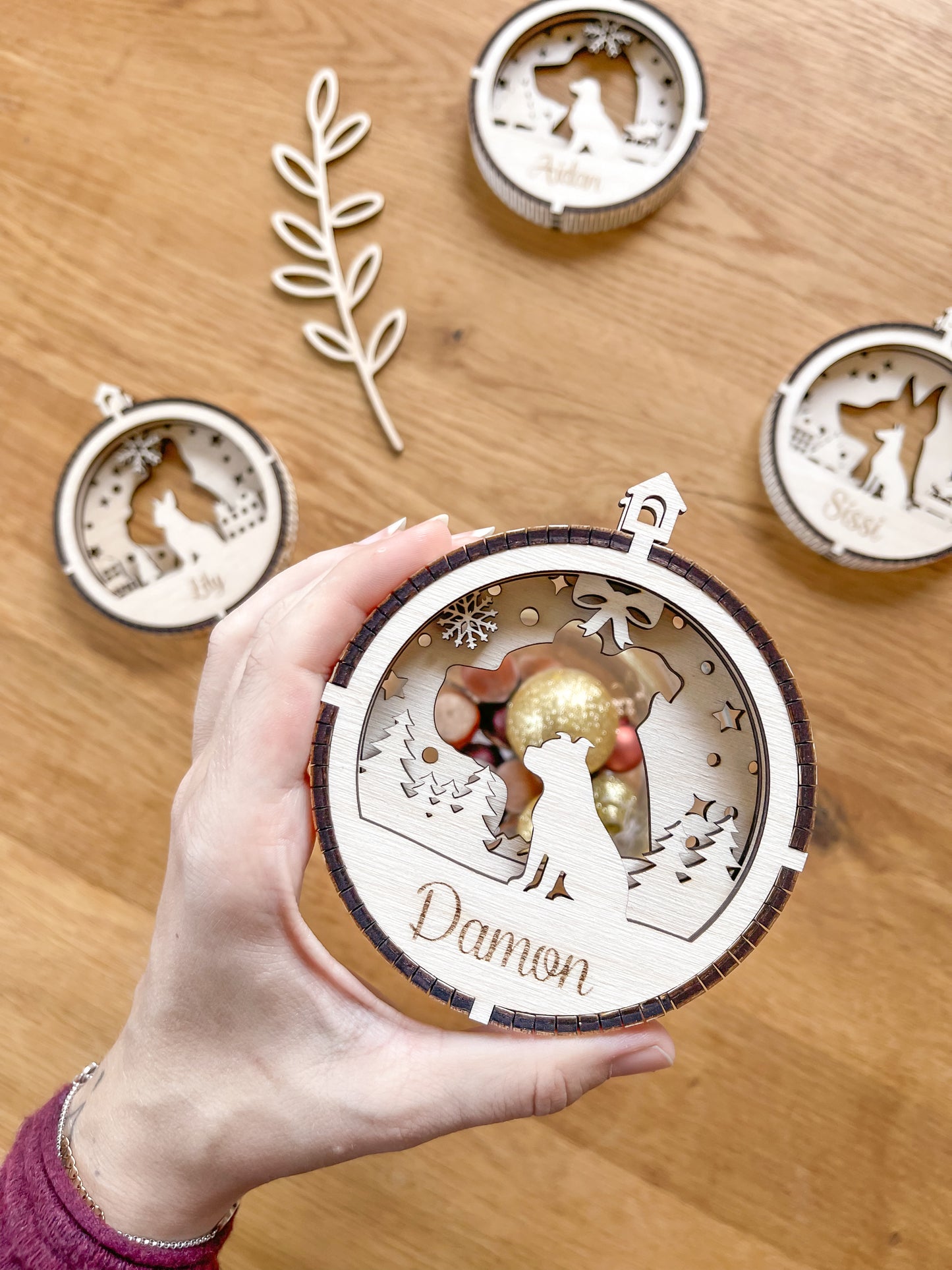 Christbaumschmuck Holz Hunde