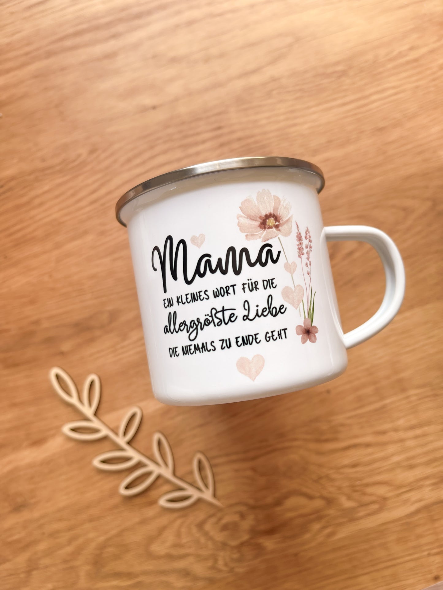 Emaille Häferl •Mama - ein kleines Wort•