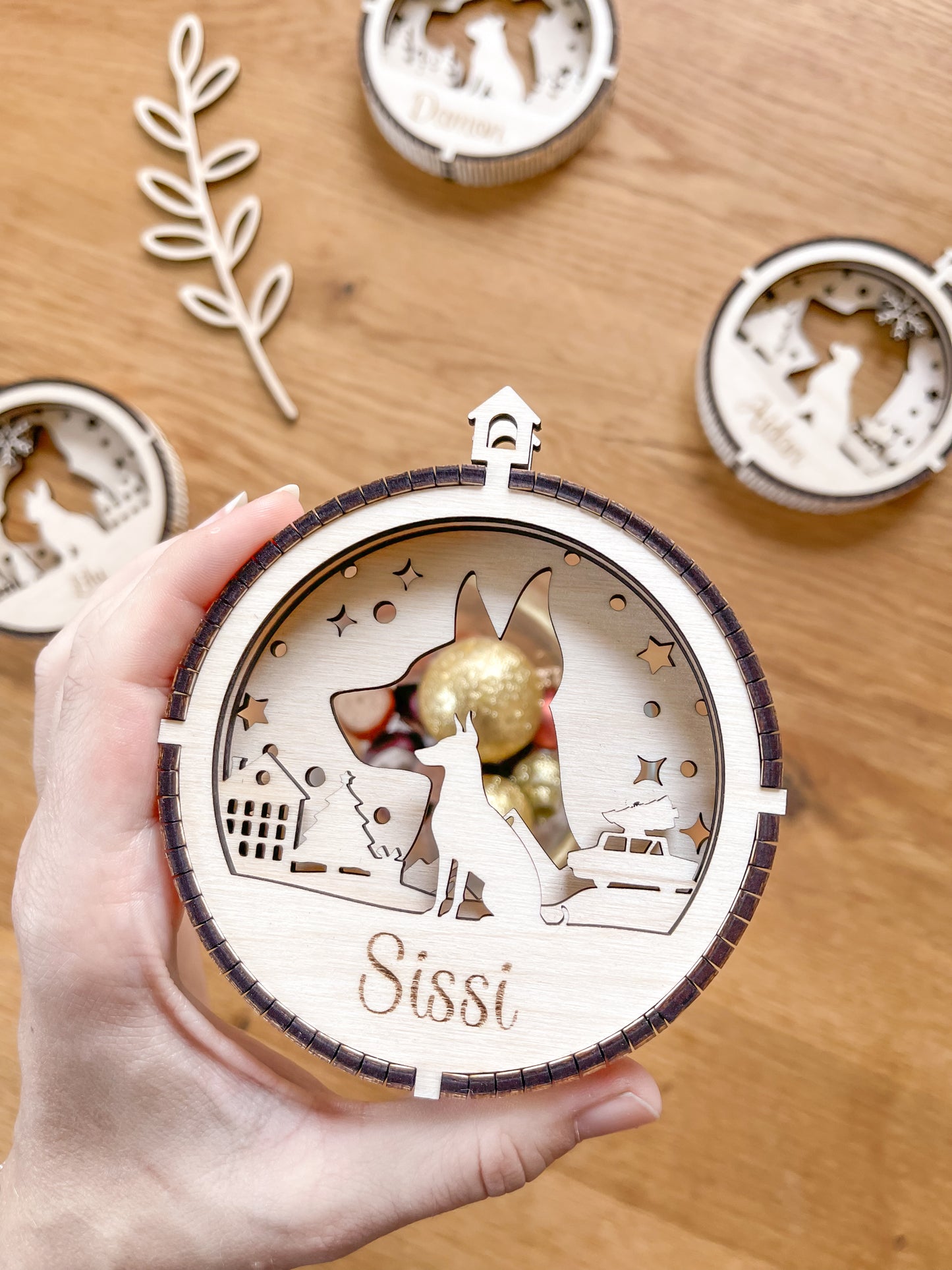 Christbaumschmuck Holz Hunde