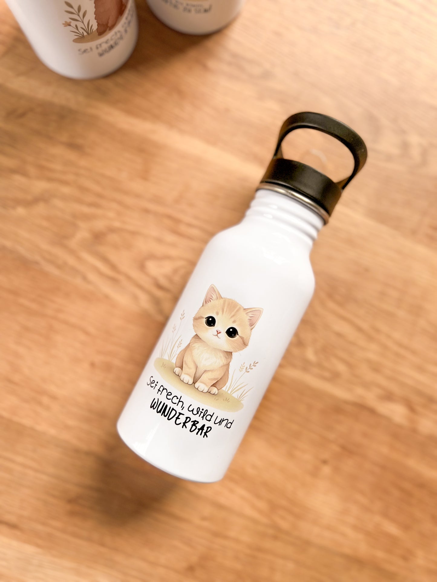 Edelstahlflasche 500ml •Katze - Sei frech, wild und wunderbar•