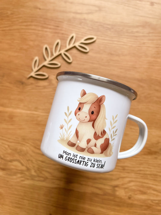 Emaille Häferl •Pony Leo - Man ist nie zu klein•
