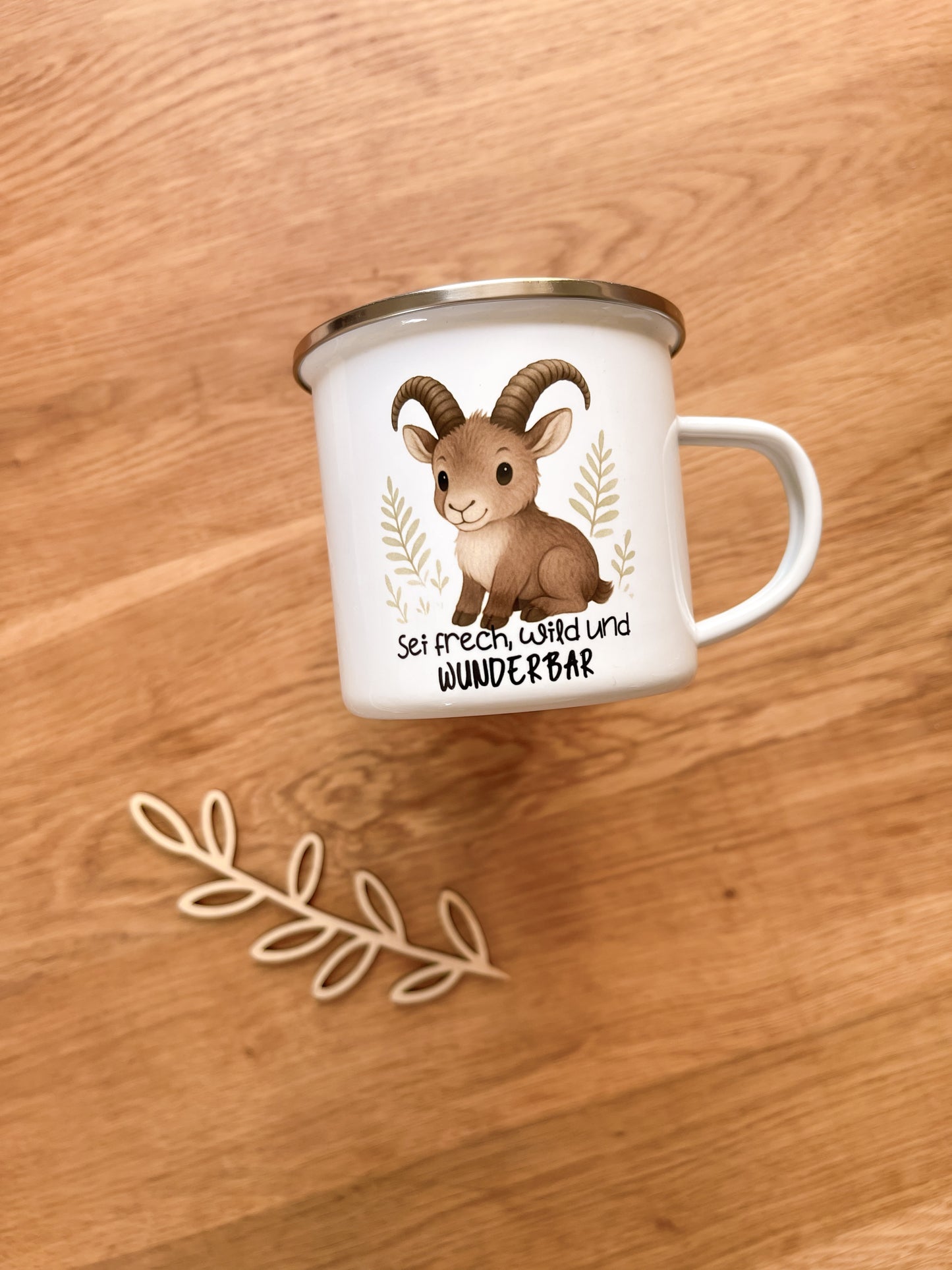 Emaille Häferl •Steinbock - Sei frech•