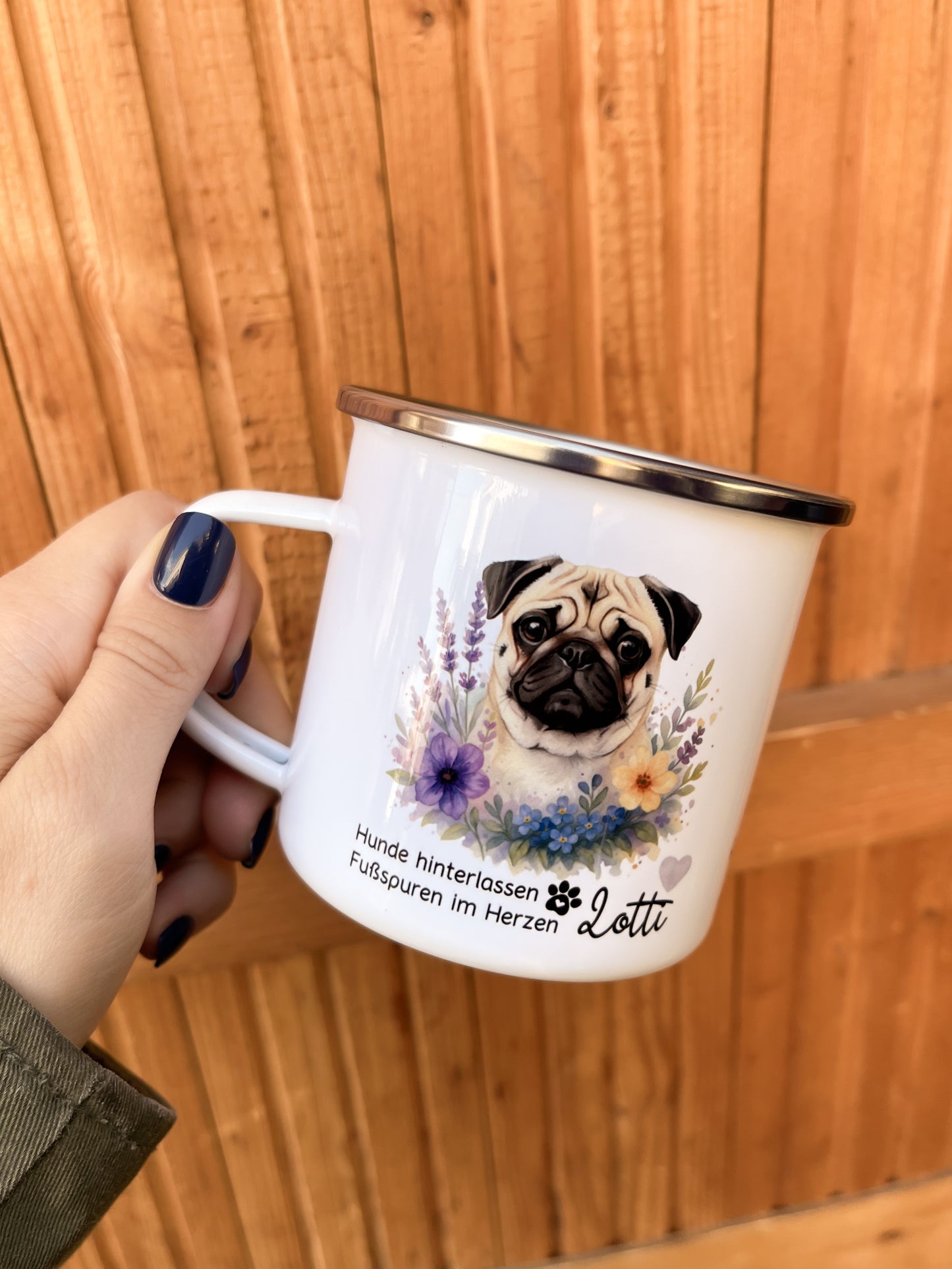 Emaille Häferl •eigener Hund aquarell•