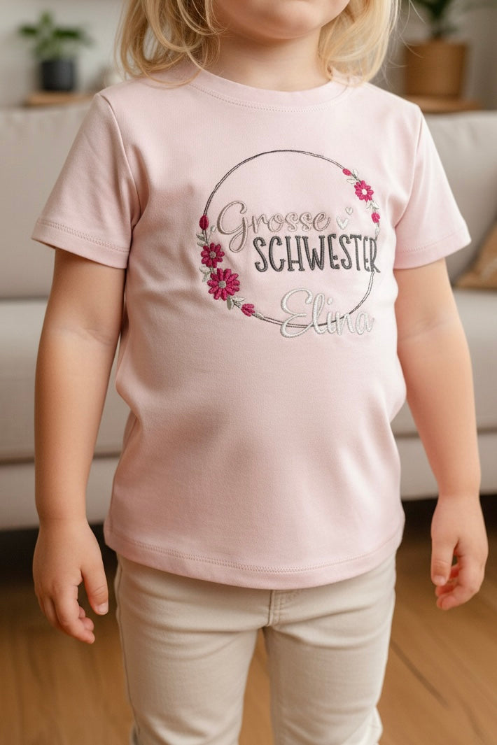 T-Shirt Große Schwester •Blumenkranz•