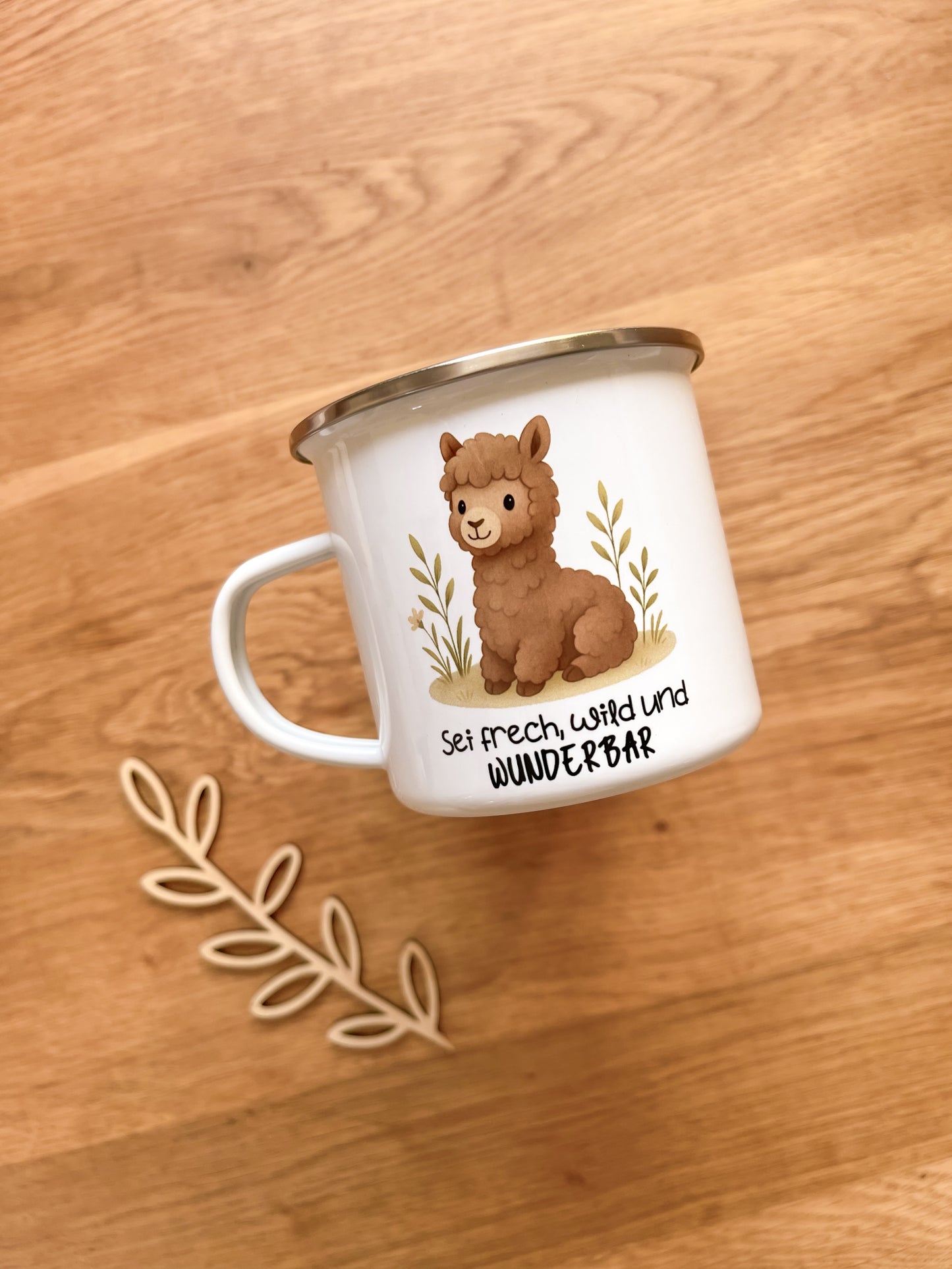 Emaille Häferl •Alpaka - Sei frech•