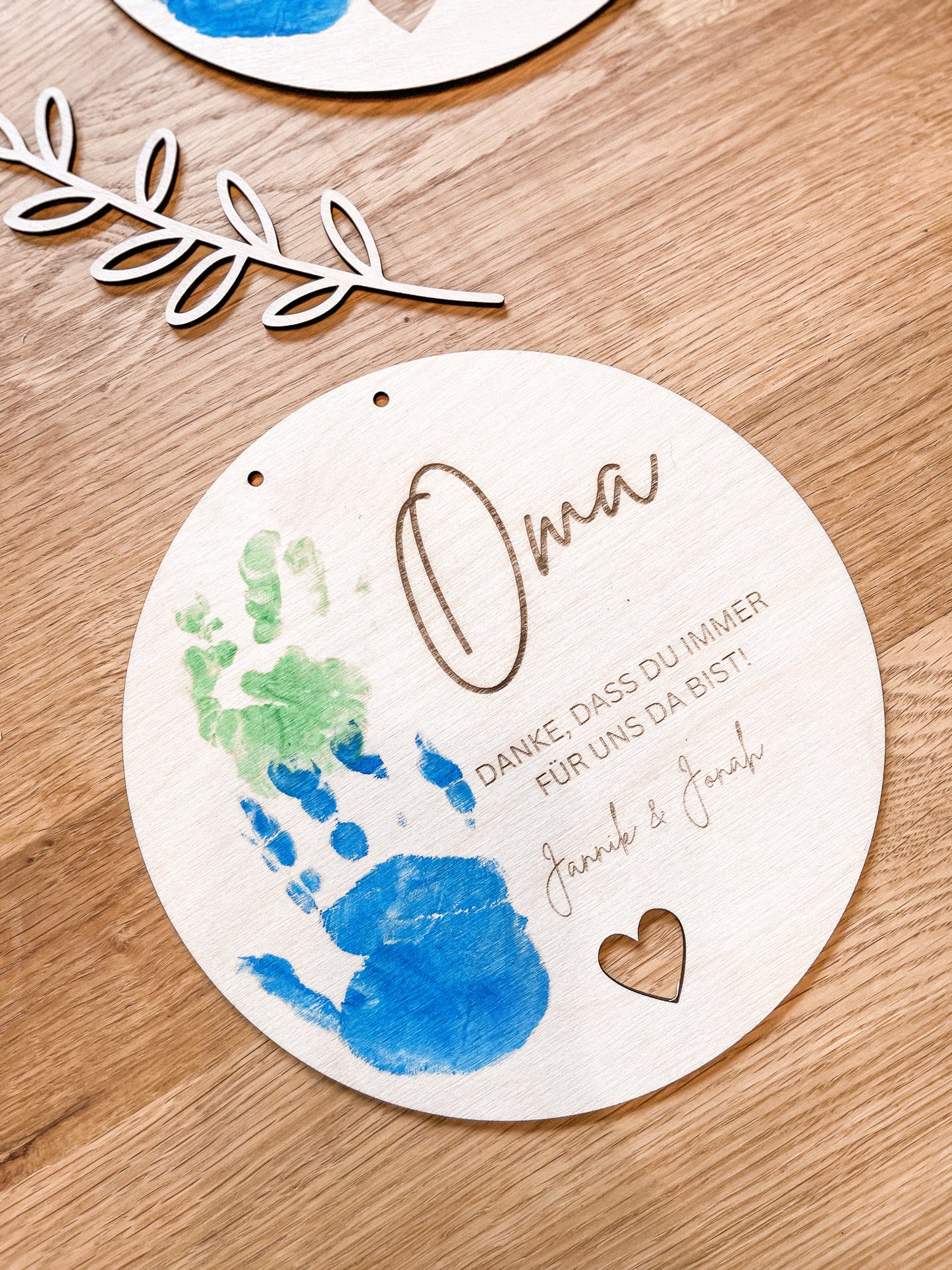 Holzschild •Danke - Handabdruck•