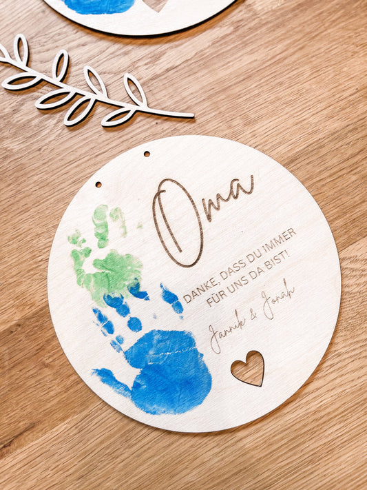 Holzschild •Danke - Handabdruck•