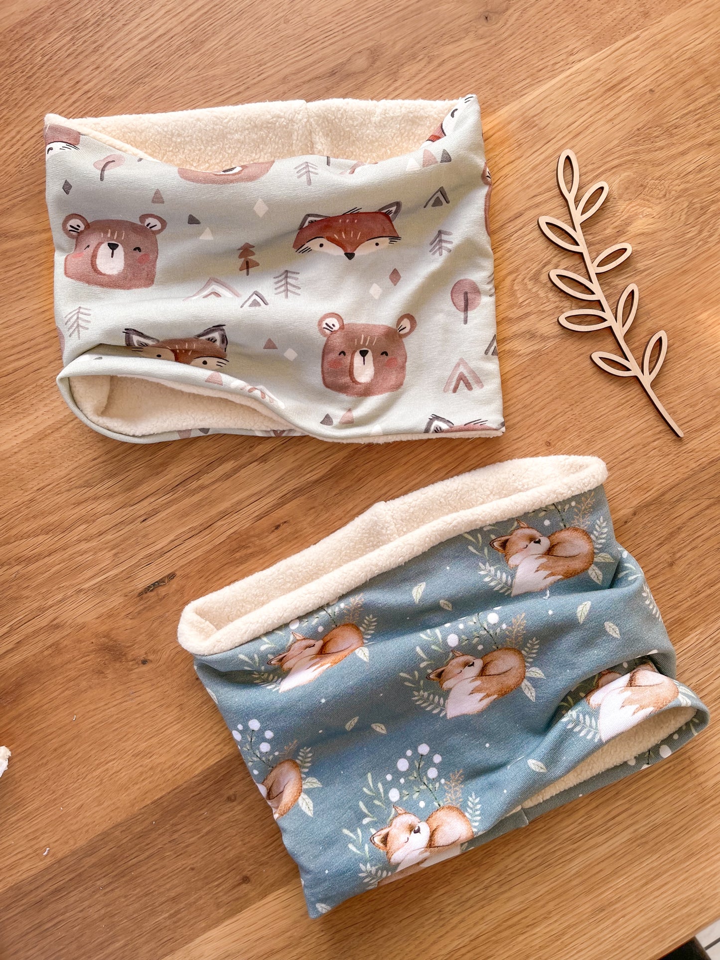 Loop/Schlauchschal aus Jersey mit Baumwollfleece