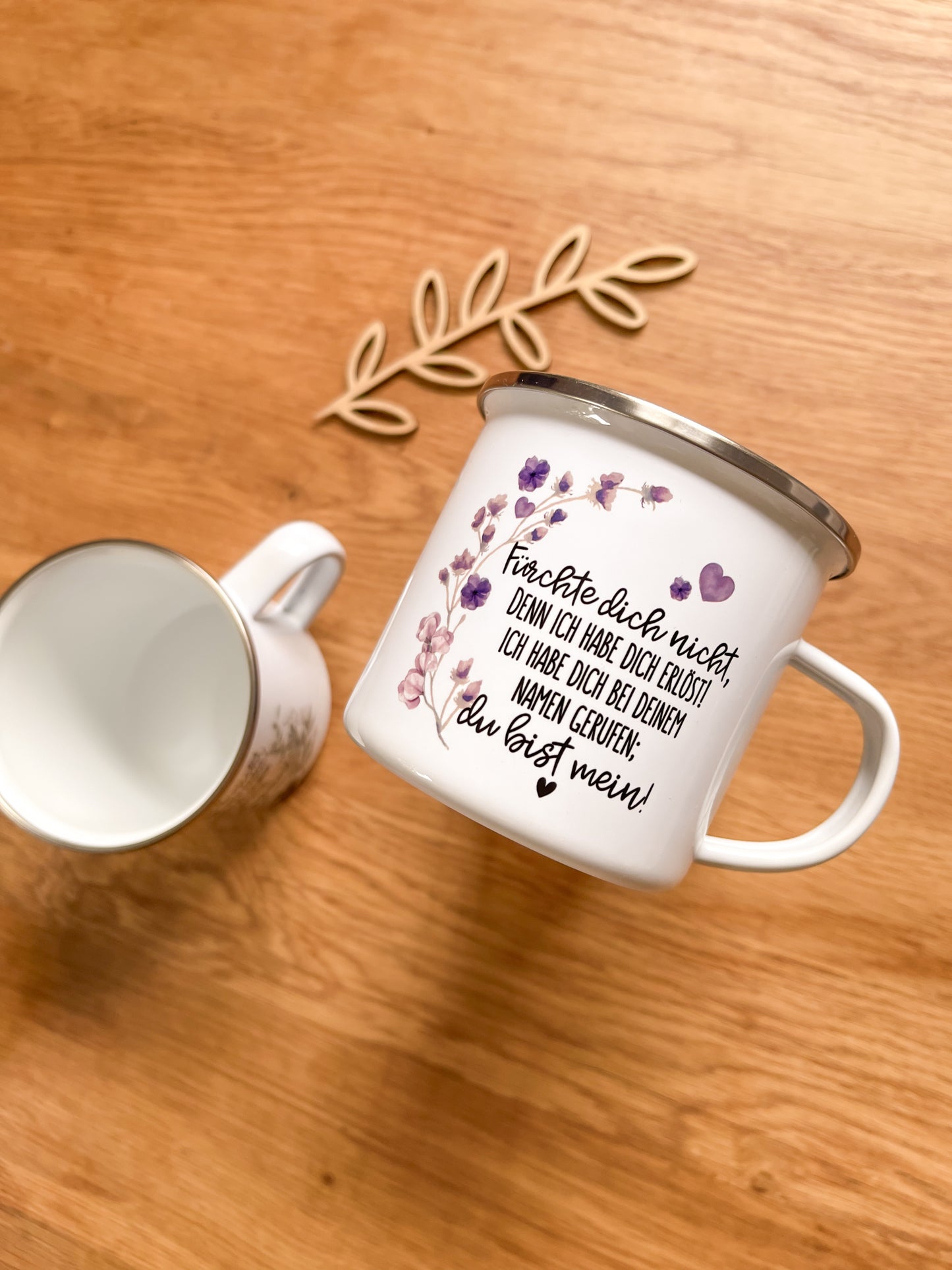 Emaille Häferl •Fürchte dich nicht-lila•