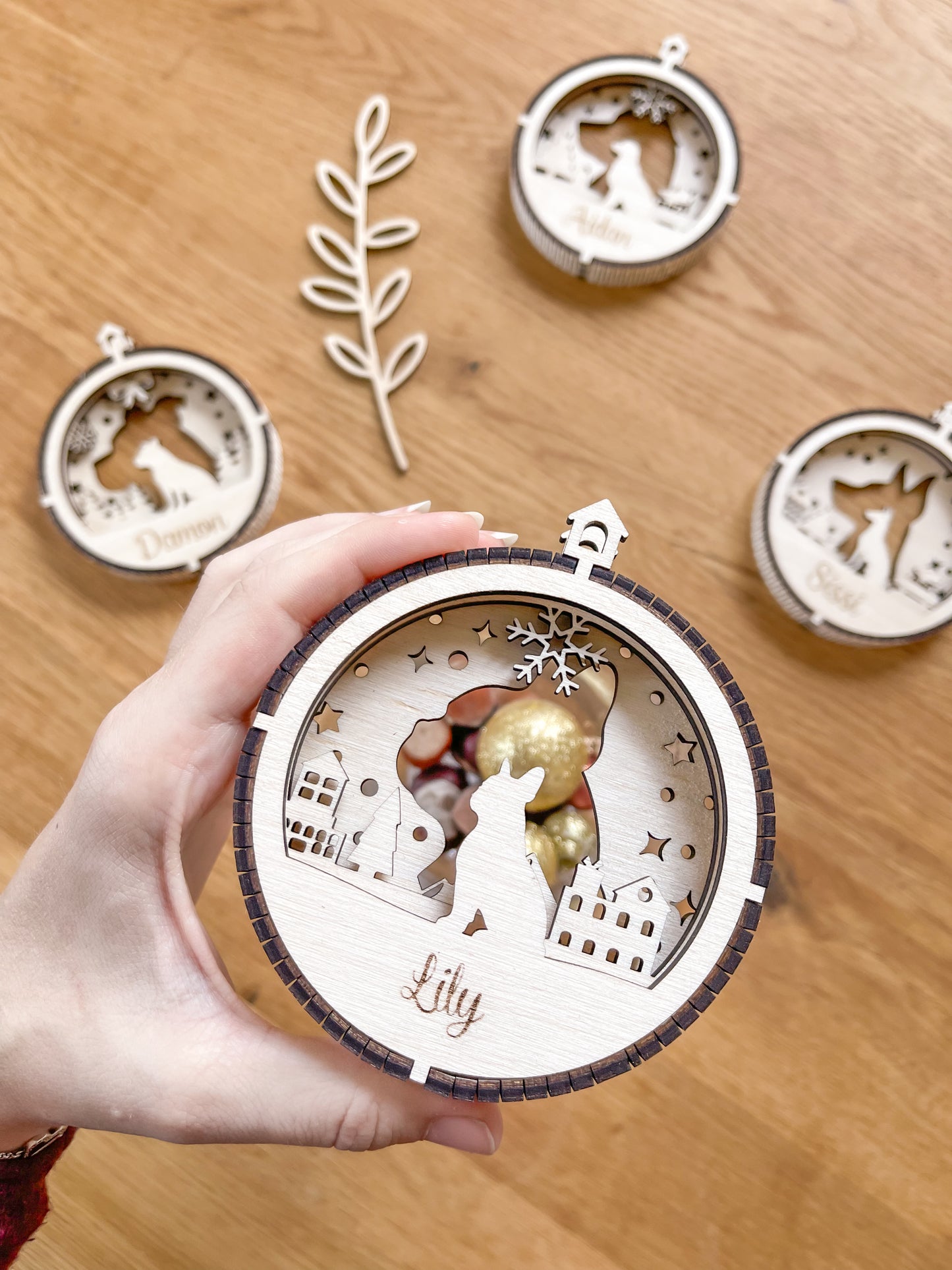 Christbaumschmuck Holz Hunde