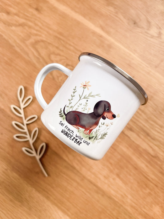 Emaille Häferl •Dackel• *exklusives Design*