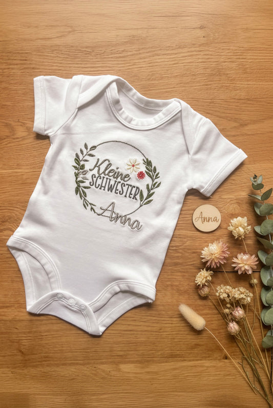 Babybody Kleine Schwester •Blätterkranz•