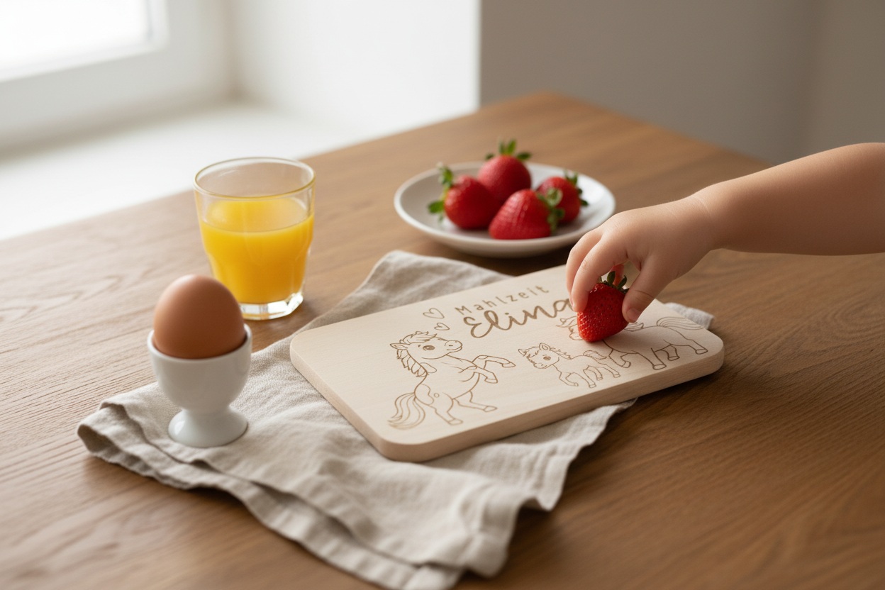 Frühstücksbrettchen Kinder - Motiv Pferde