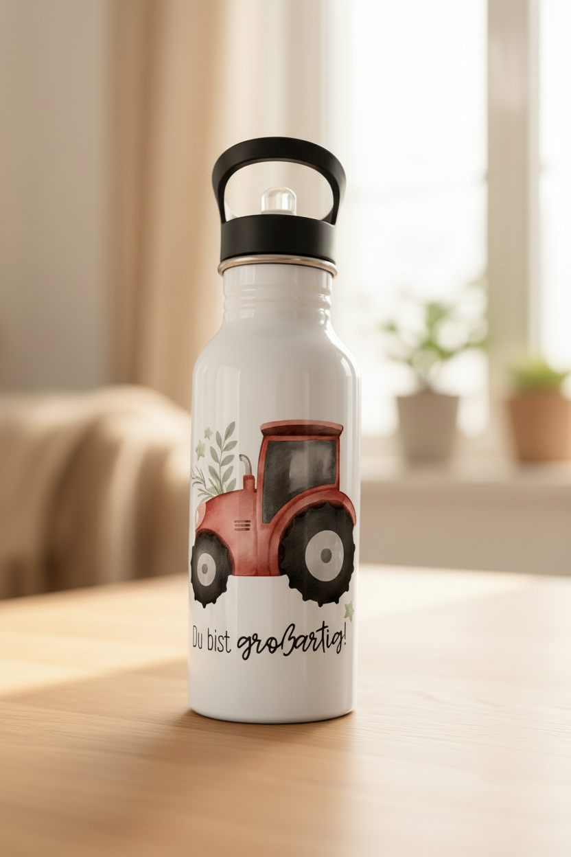Edelstahlflasche 500ml •Traktor - Du bist großartig•