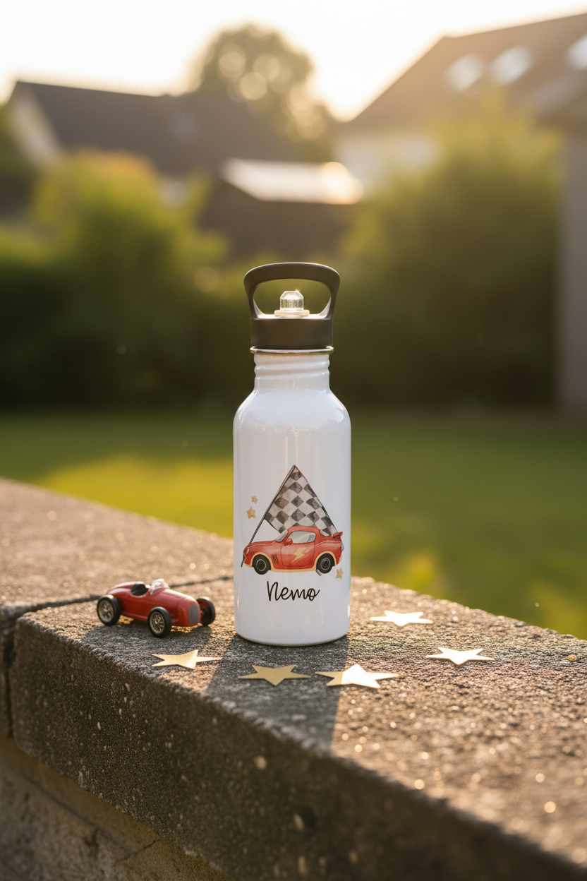 Edelstahlflasche 500ml •Rennauto - Du bist großartig•